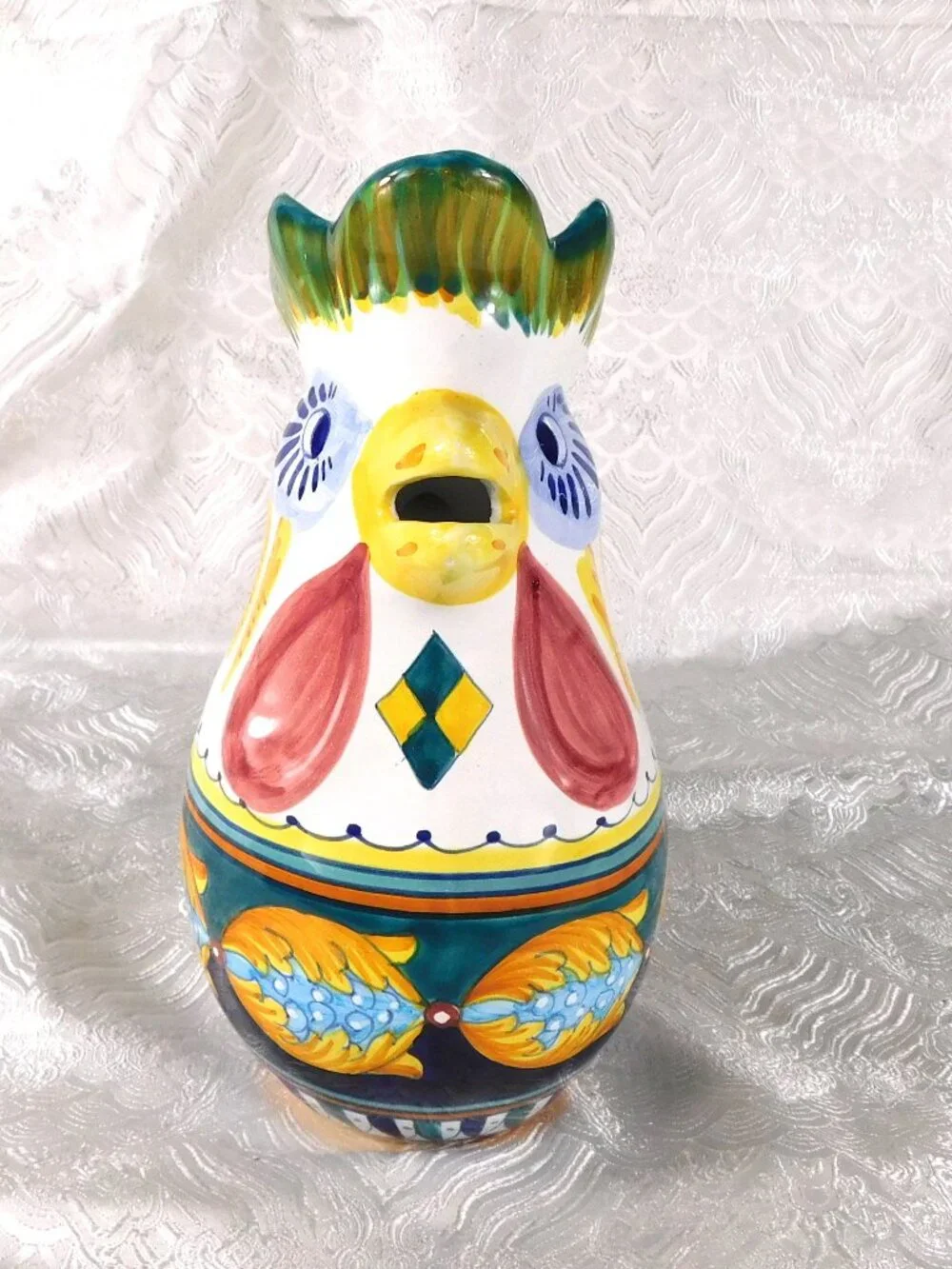 Green and Yellow Rooster Pitcher # 27521